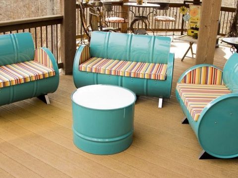 furniture with recycled material