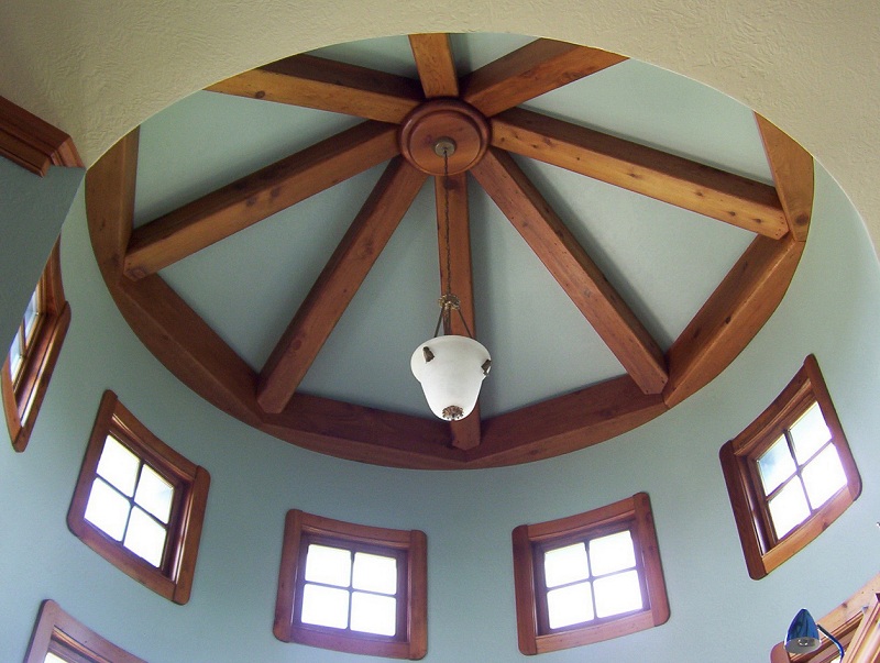 Ceiling With Decorative Beams In The Interior