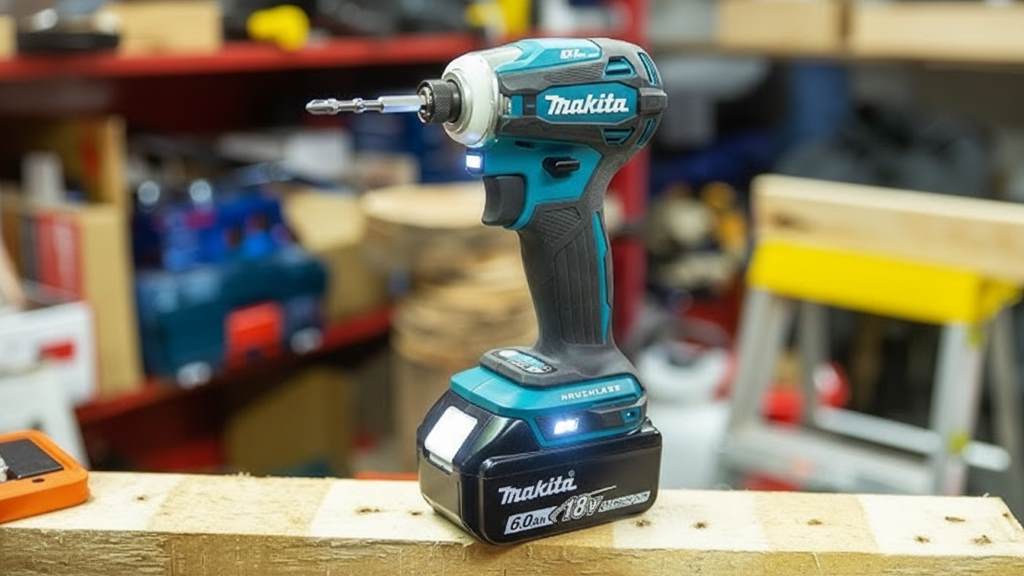Makita XDT19Z 4-speed selector button and LED light on the compact brushless impact driver