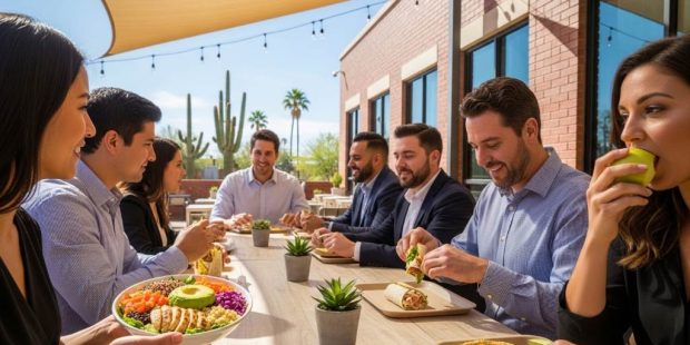 Phoenix office worker preparing healthy lunch before work