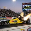 Top Fuel dragster launching at In-N-Out Burger Pomona Dragstrip NHRA Finals 2026