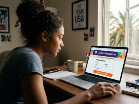 Fan completing the LA28 Ticket Draw registration to purchase 2028 Olympic Games tickets