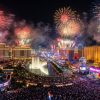 Las Vegas Strip fireworks lighting up the sky on New Year's Eve 2026 for America's Party 2027